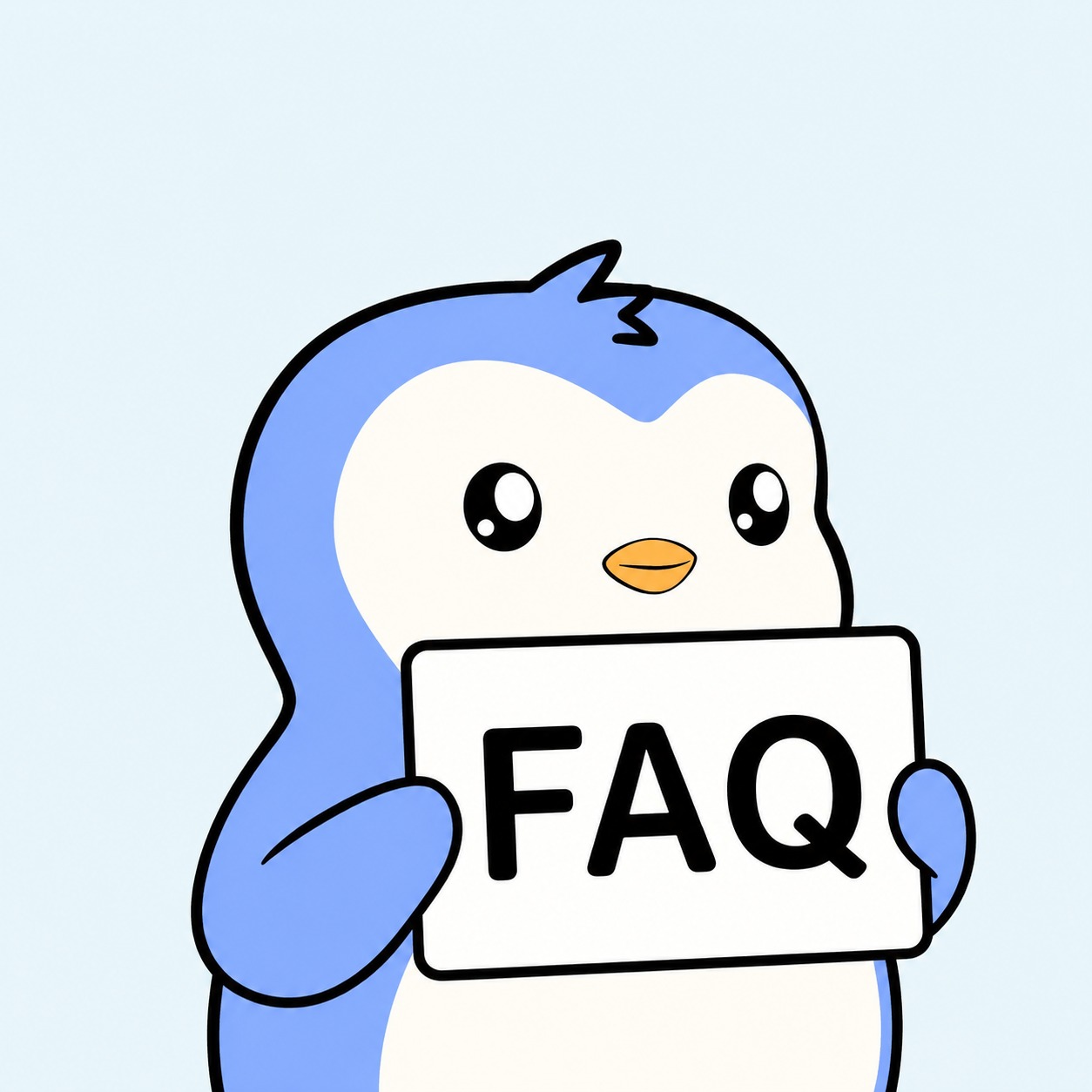 TENSEFLIX FAQ mascot penguin helper
